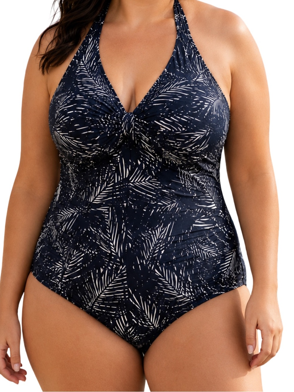 Michael Kors Palm Print Halter One Piece Swimsuit NWT Size 10